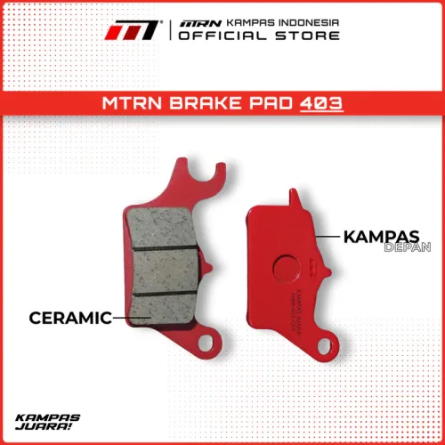 Kampas rem MTRN 403 ceramic untuk Beat, Vario 110, Scoopy