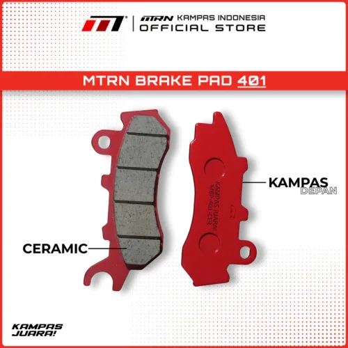 Kampas rem MTRN 401 ceramic untuk PCX 150/160, ADV 150/160, Vario 160 (CBS)