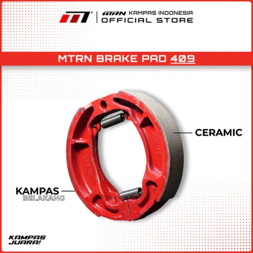 Kampas rem MTRN 409 ceramic untuk Beat, Vario 110/125/150, PCX 125/150