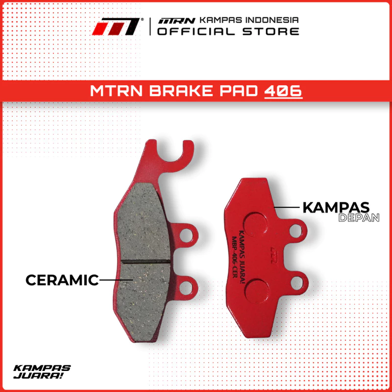Kampas rem MTRN 406 ceramic untuk Piaggio, GTX, MP3