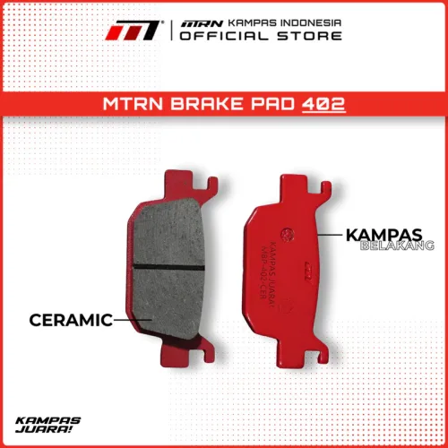Kampas rem MTRN 402 ceramic untuk PCX 150/160, ADV 150/160, Vario 160 (ABS)