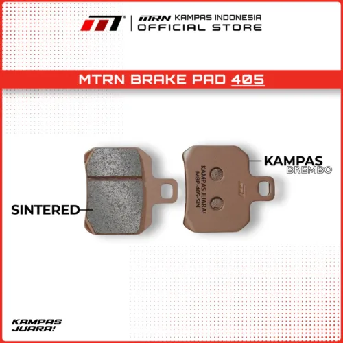 Kampas rem MTRN 405 sintered untuk kaliper Brembo 2 piston (2P)