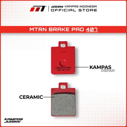 Kampas rem MTRN 407 ceramic untuk Vespa Primavera, LX 125/150